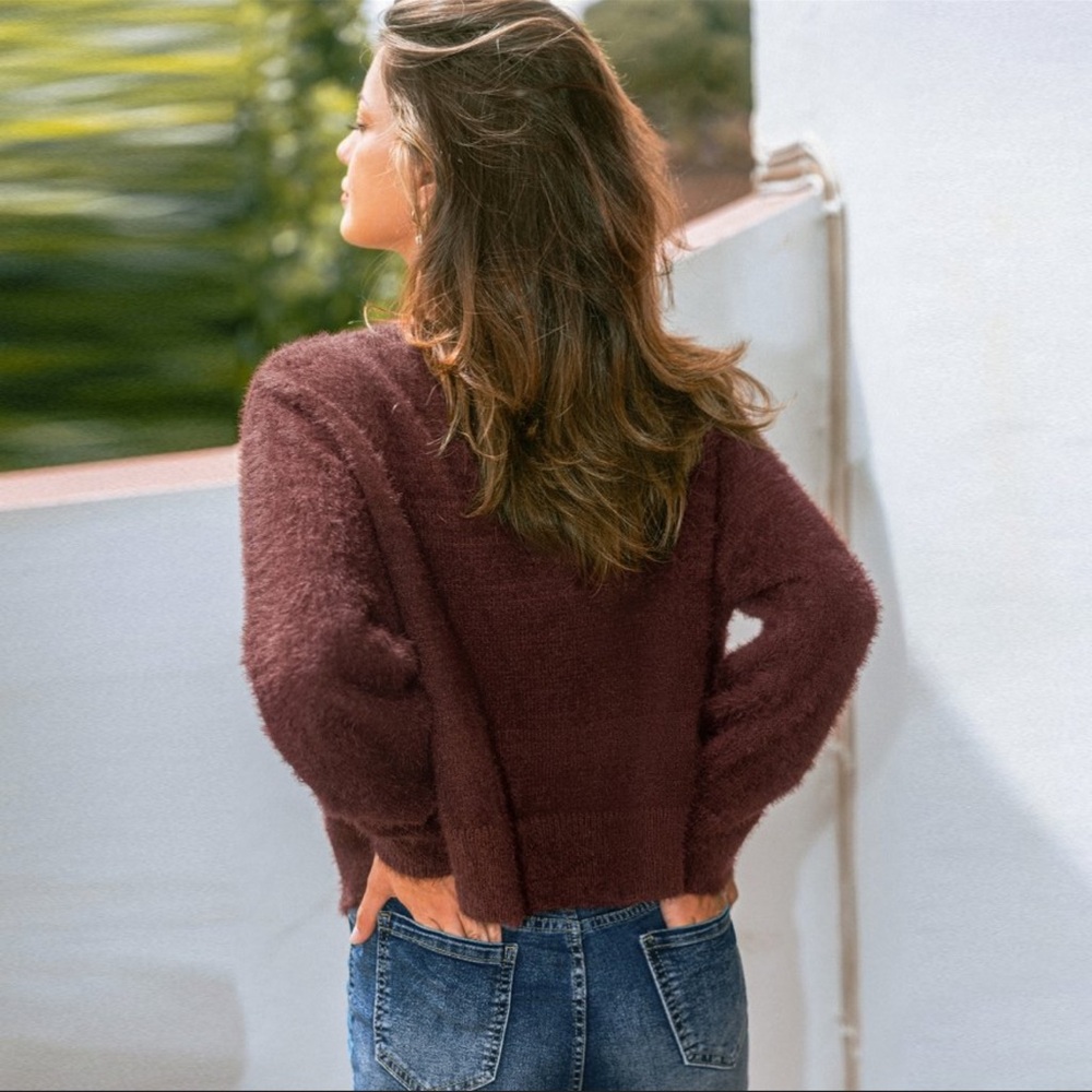 Women's Cozy Bow-Adorned Cardigan Sweater - Cupshe-L-Brown - Picture 3 of 12